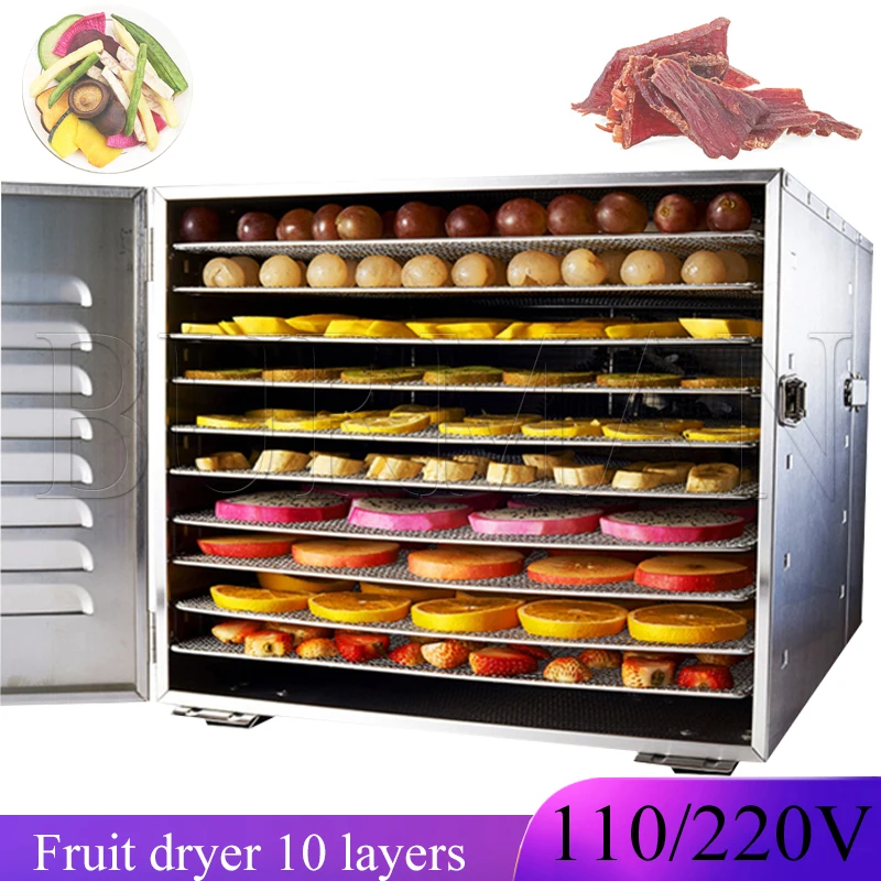 10-слойная сушилка для овощей и фруктов из нержавеющей стали коммерческая бытовая