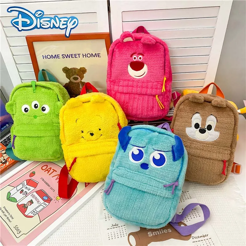 

Disney Toy Story Monster University Sullivan Lotso Alien Winnie Pooh Chip 'n' Dale Plush Backpack Stuffed School Bag Kids Gifts