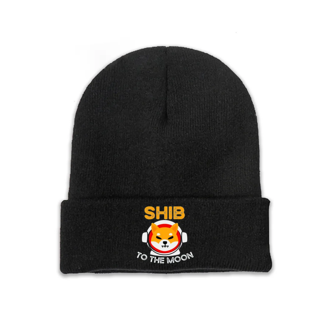 

Dog To The Moon Skullies Beanie Crypto Shiba Inu Coin Knitted Bonnet Unisex Warm Caps Camping Soft Brimless Elastic Hats