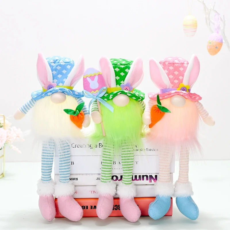 Длинные ноги пасхальный Рудольф гном эльф кролик светодиодный светильник