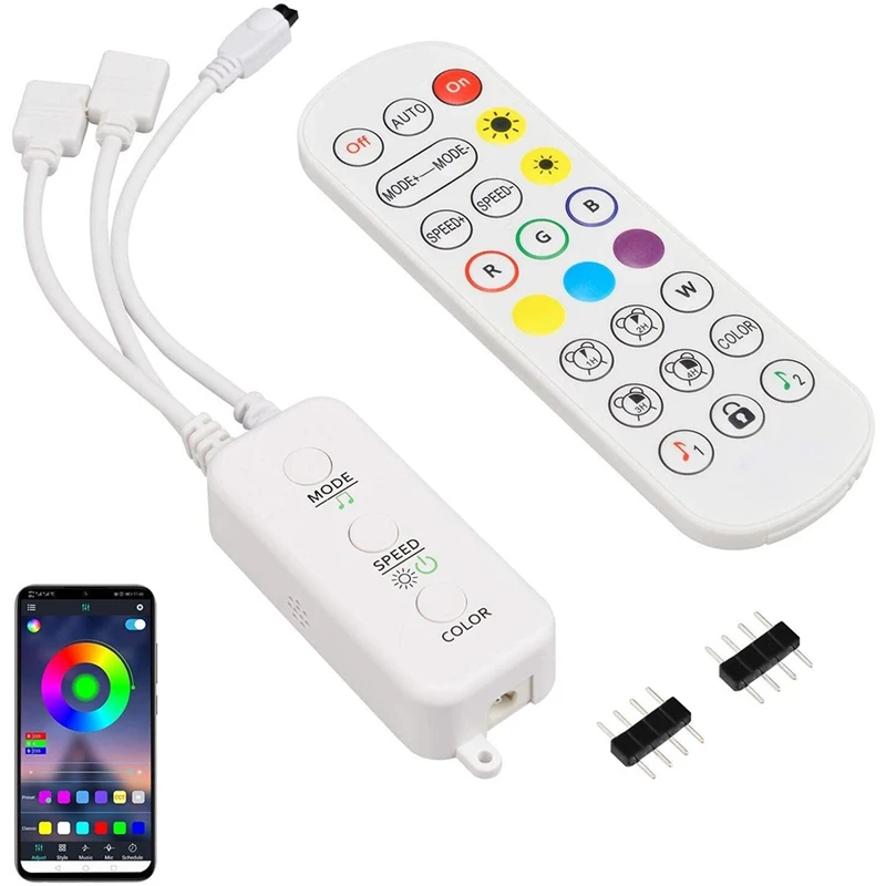 

Led Strip Lights Controller, Bluetooth LED Strip Controller with APP/ Music Sync/IR Remote,for 4-Pin Led Strip Lights
