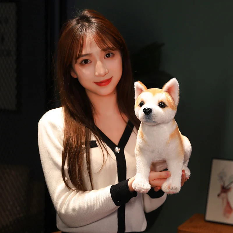 Милая собака плюшевая игрушка кукла в живую как Akita Inu мягкая реальная жизнь