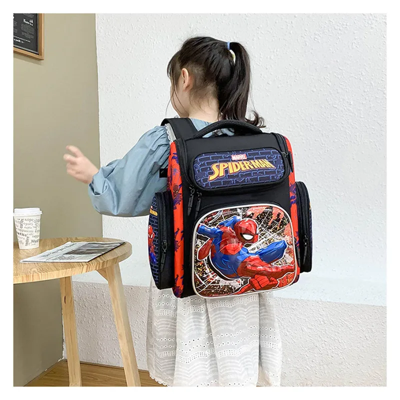 Disney Frozen Marvel School Bags For Boys Girls Grade 1-3 Elsa Spider Man Primary Student Shoulder Orthopedic Backpack Mochila