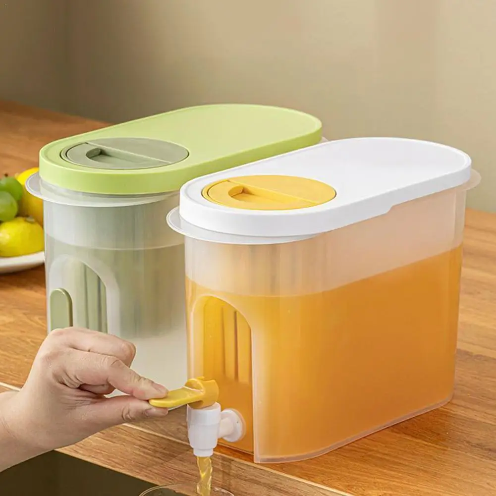 3.9L Freezer Water Jug Cold Lemon Juice Pitcher Beverage Leak Dispenser Drink Refrigerator Drinkware Water Free Kettles Wat U8I6