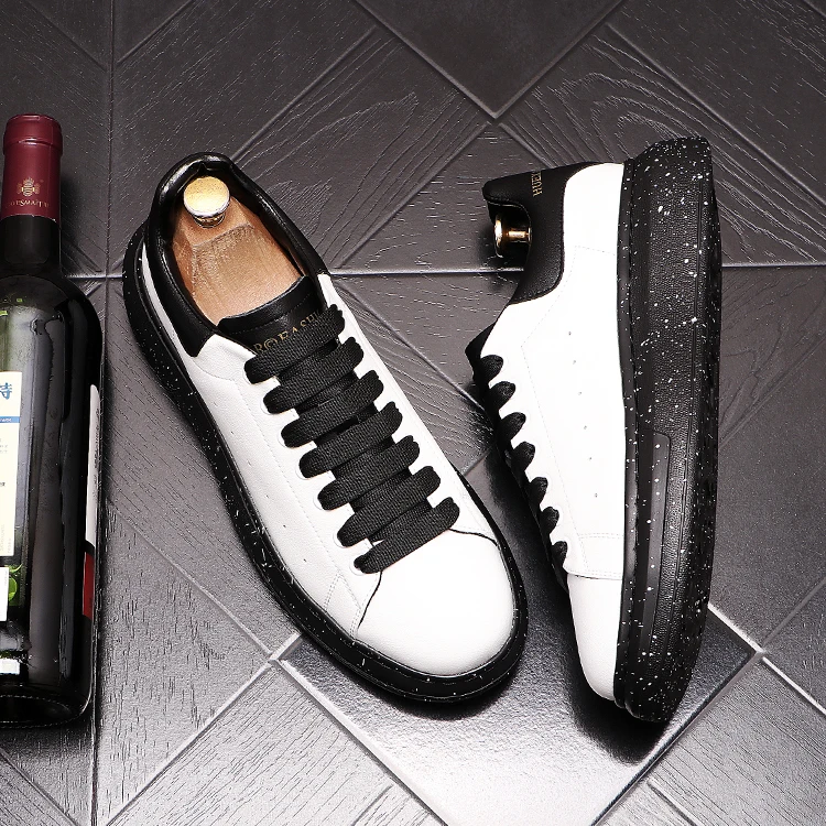 

Summer Punk Men Leather Sneakers Casual flat Skateboard Shoes Loafers flats Zapatillas Hombre