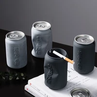 creative tin windproof ashtray with lid cement ashtray modern home decoration office desktop cigar accessories ash container