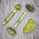 Натуральный нефритовый ролик-массажер ролик для лица гуаша Нефритовый камень массажер для лица против морщин лифтинг красота лица Инструменты для ухода за кожей