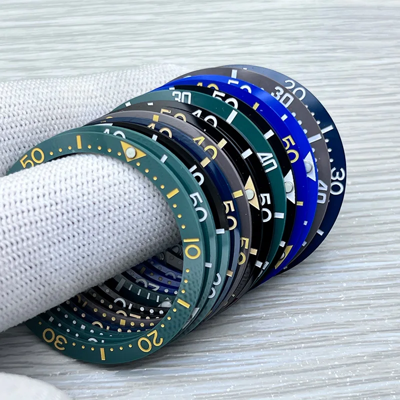 Mod 38mm*31.6mm Fashion Ceramic Watch Bezel Insert Fits Seiko SKX007 SKX009 SRPD Watch Cases NH35 NH36 Movement Watch Parts