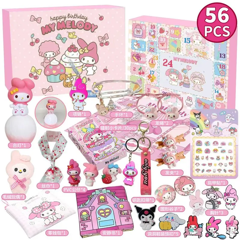24 шт. Sanrio Hello Kitty Kuromi лотерея игрушка украшения слепая коробка аниме