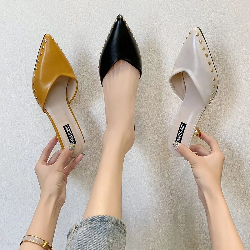 

Женские шлепанцы, летние туфли-лодочки с острым носком, 2022