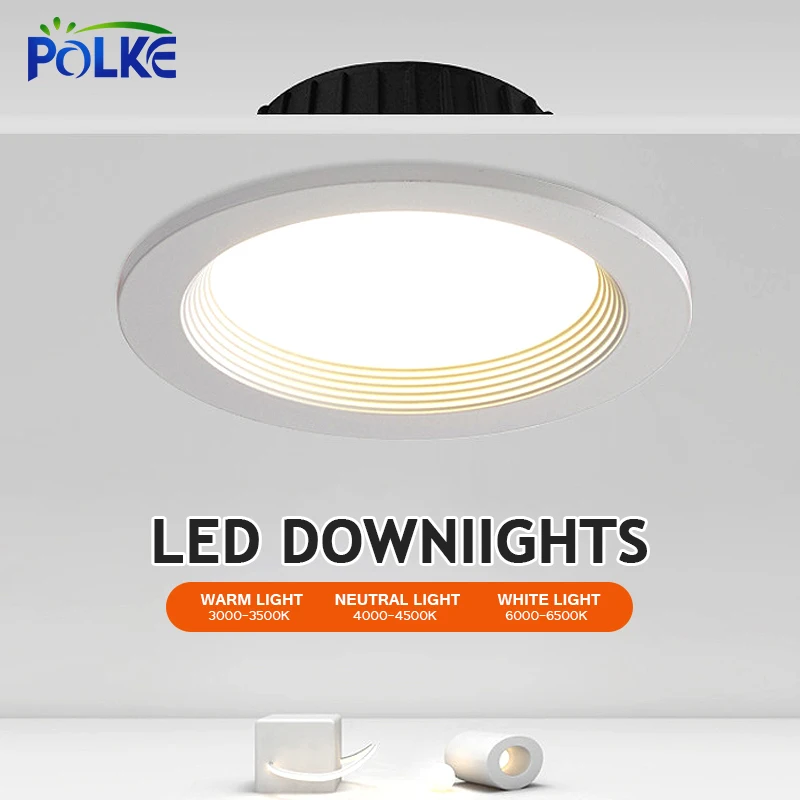 

LED Downlight Recessed Dimmable Ceiling Lamp 10W 12W 15W Aluminum Spotlight Spot Led Light 110V 220V For Indoor Bedroom Kitchen