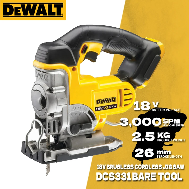 DEWALT Cordless Scroll Saw 18V/20V MAX Rechargeable Wood Electric Saws 3000SPM Linear Curve Cutting Jig Saws Power Tool DCS331
