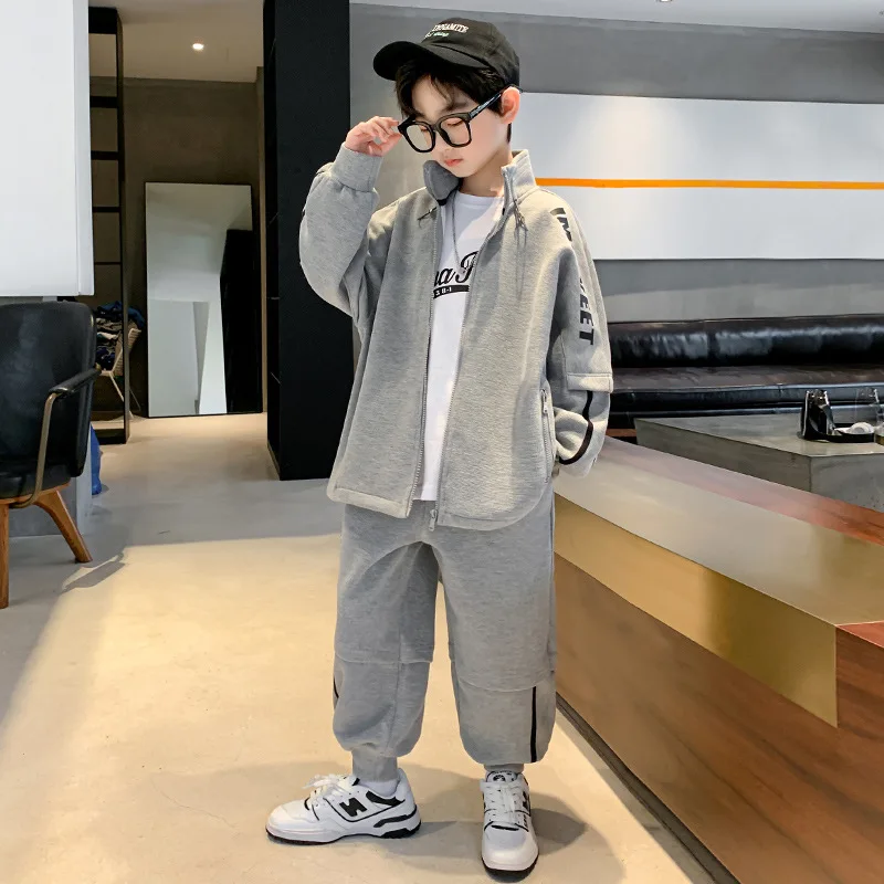 

Teen Boys Spring Fall Fashion Sport Outfits Long Sleeve Jacket + Pants Casual Clothing Kids Tracksuit Children Streetwear 8 10 Y