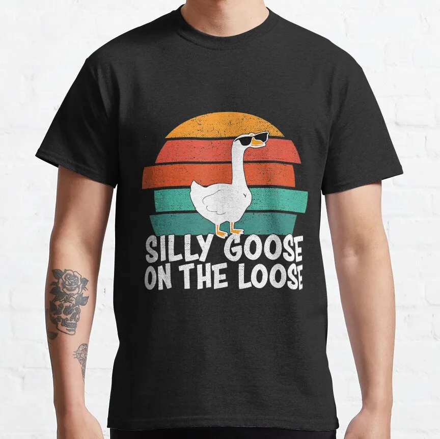 Silly Goose On The Loose Vintage Tee футболки из хлопка для мужчин