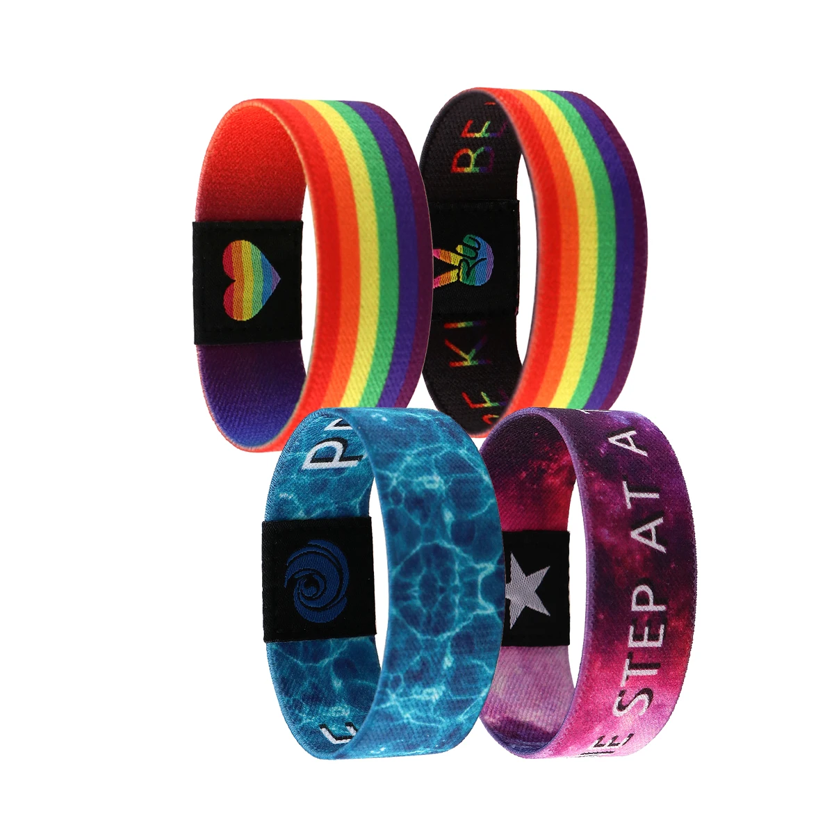 

QE127 LGBT Pride Rainbow Strap Bracelet Wide Band Bangles Armband Gay Lesbians Stretch Wristband Bracelet Inspirational Jewelry