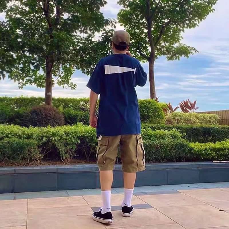 

DESCENDANT DCDT 21SS Whale Printing Round Neck Short Sleeve T-Shirt Fallow Baggy Japanese Style Fashion For Men And Wome