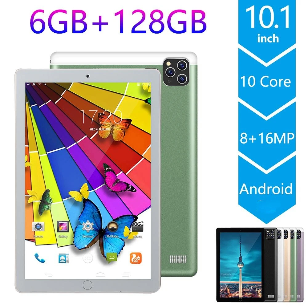 

2022 New 10.1 Inch Tablet PC Android 9.0 OS Octa Core Dual SIM 4G Phablet Tablet 6GB RAM 128GB ROM Bluetooth Wifi Tablet Pc