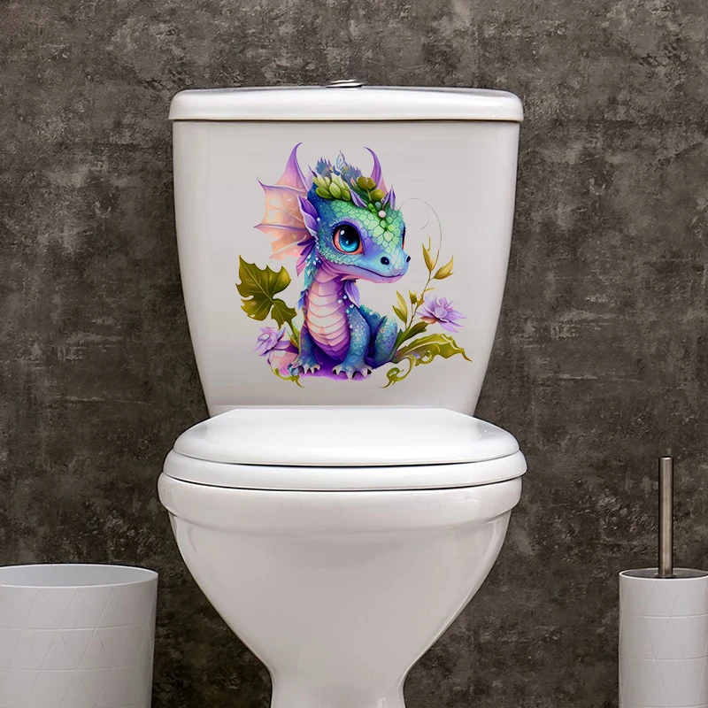 

Т296 # Наклейка на унитаз с мультяшными животными, наклейка на крышку унитаза для ванной комнаты, наклейки на стену, аксессуары для туалета, забавное украшение для дома, ванной комнаты