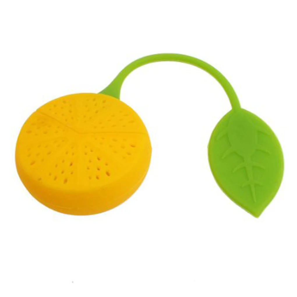 

Hot Lemon Shaped Silicone Perforated Tea strainer Filter Infuser Orange Green