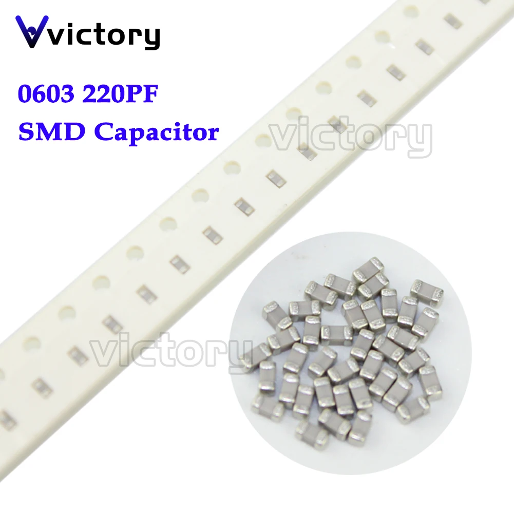 100 шт. 220PF NPO точность 5% 50 в 0603 220P SMD толстая пленка чип многослойный керамический