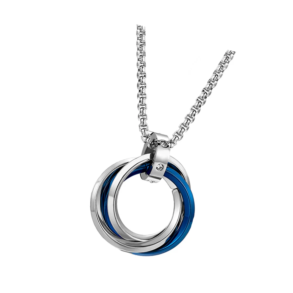 

1Pc Fashion Tricyclic Necklace Creative Clavicle Chain Pendant Neck Accessories (Blue Ring)