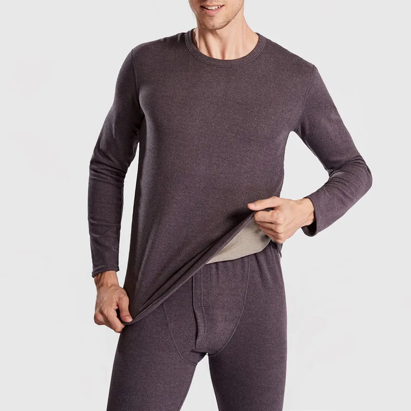 Double-sided Velvet Thermal Underwear Suit Men's Plus Velvet Thickened Home Clothes Winter Warm Men's Pajamas