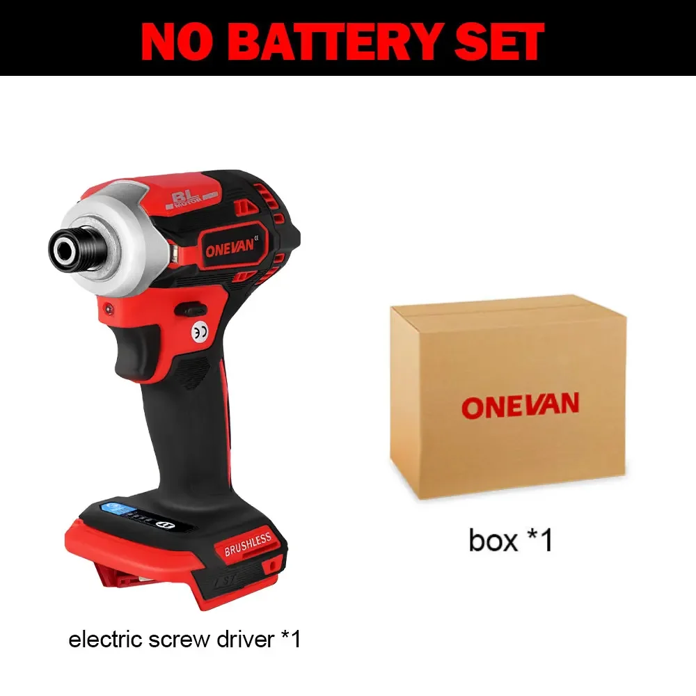 

ONEVAN Бесщеточная аккумуляторная дрель 588Нм, красный+черный