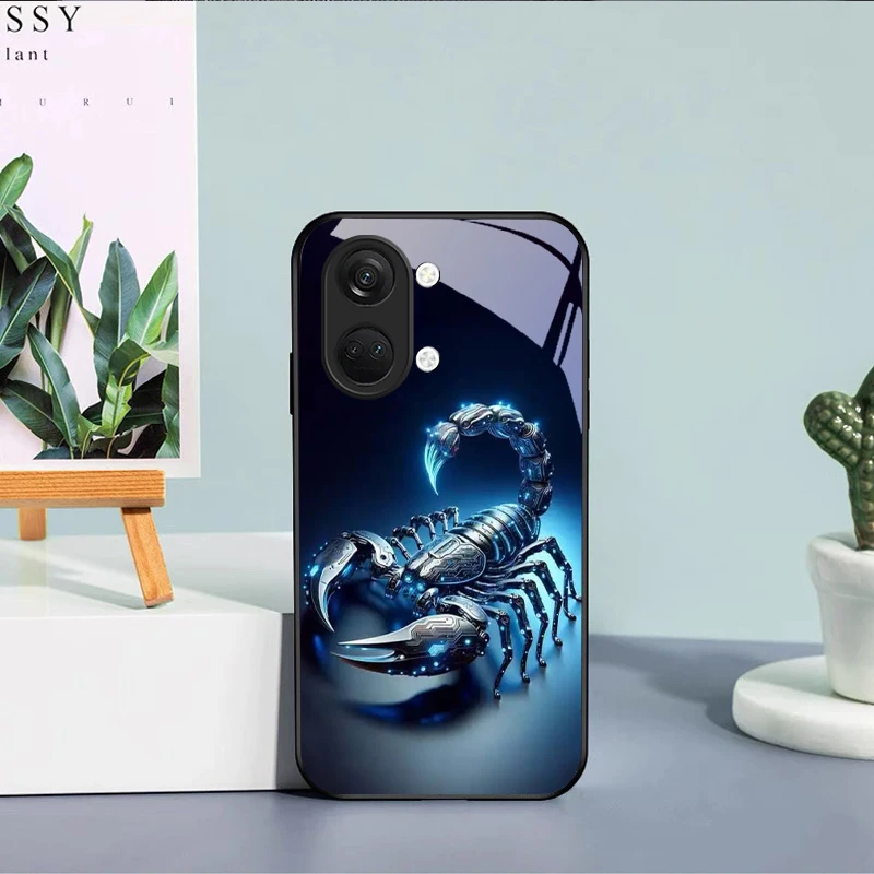 Фото Чехол для телефона Neon Tech Scorpion из черного стекла для OnePlus Nord CE 2T 2 3 Lite N20 N30 6T 7 7T 8 8T 9 10 Pro 11R 12R 13R. №2