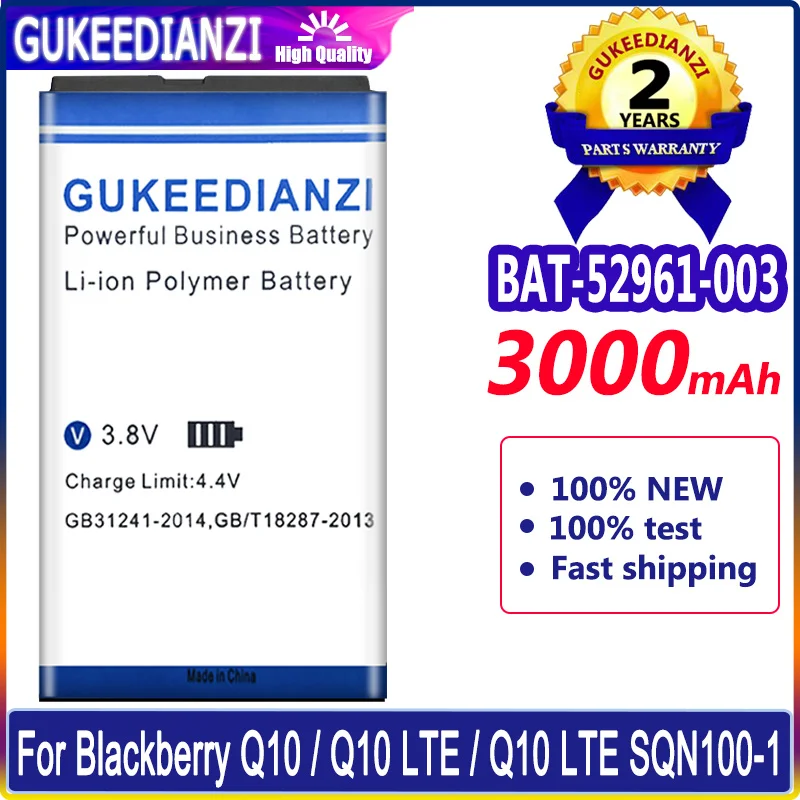

BAT-52961-003 Battery For Blackberry Q10/Q10 LTE/Q10 LTE SQN100-1 Phone Batterie High Capacity Battery 3000mAh Li-polym Bateria