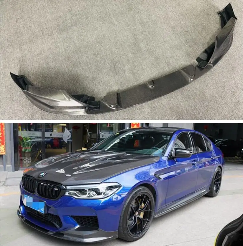 

Передний бампер из натурального углеродного волокна для разветвителей губ, накладки на чашки для BMW M5 F90 2017 2018 2019, 3d-стиль