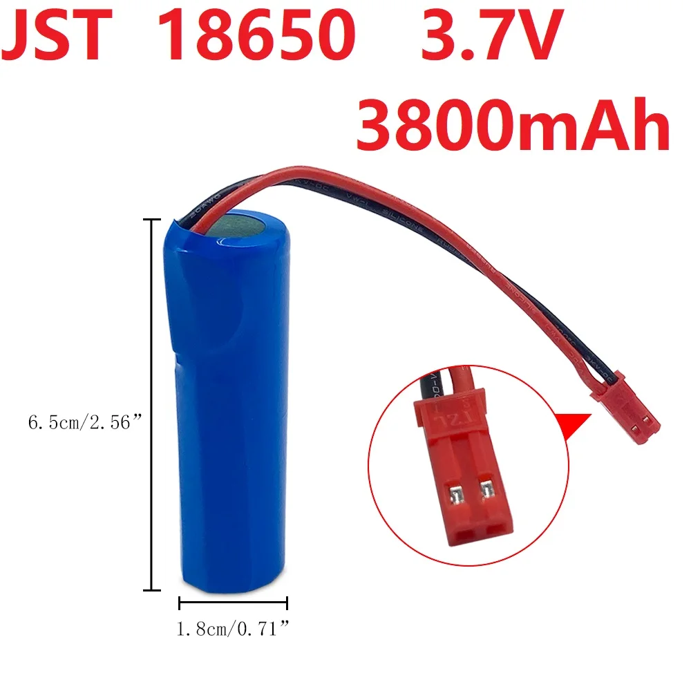 

Литий-ионный перезаряжаемый аккумулятор 18650 3,7 в 3800 мАч с кабелем JST Plug для аварийного освещения, стандартный Электрический источник питания для самостоятельной сборки