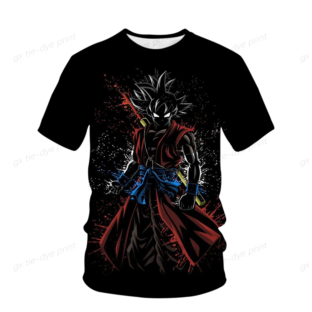 New Men's T-shirt Harajuku Style Dragon Ball Z Clothing Oversized Short Sleeve Goku Y2k Shirts T-shirts Tops Super Saiya Hip Hop