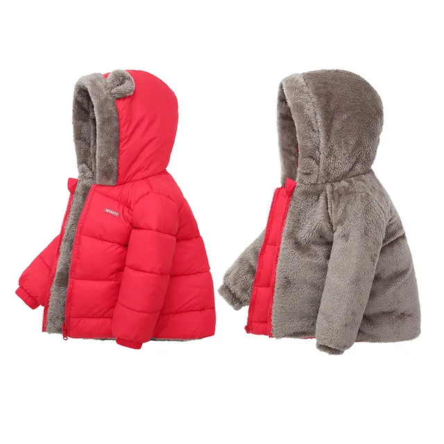 Kids Cotton Clothing Thickened Down Girls Jacket Baby Children Winter Warm Coat Zipper Hooded Costume Boys Outwear for Children 2