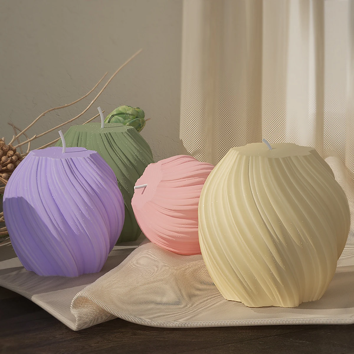 3d вращающаяся колонна для свечи силиконовая форма геометрическая вощеная свечей