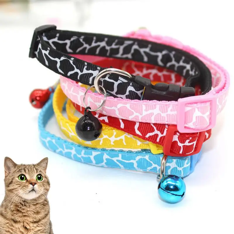 

Comfortable Breakaway Cat Net Pattern Patch Collar Neck Ring Necklace Puppy Cat Colorful Bell Safety Collar Pet Kitten Products