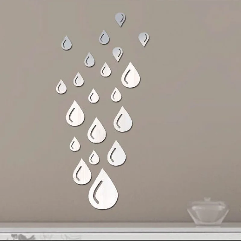 

3D Raindrop Water Drop Pattern Mirror Wall Stickers Removable DIY Wall Decal Applique Home Decorative Supplies Dropship