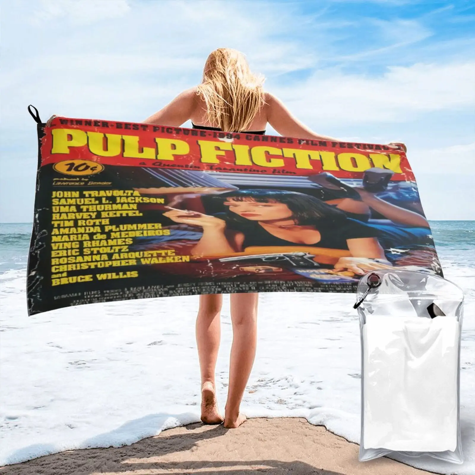 

Pulp Fiction 90S Tarantino My Artwork Beach Towel Towels Bathroom Xxl Beach Towel Beachwear Beach Hand Towel Towel Hand Towels