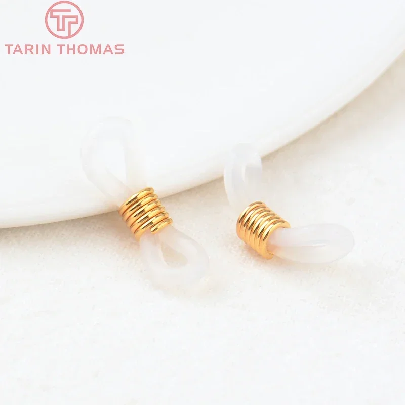 (3283) 20 шт. 5x20 мм 24-каратного позолоченного железа с резиновой пряжкой для очков