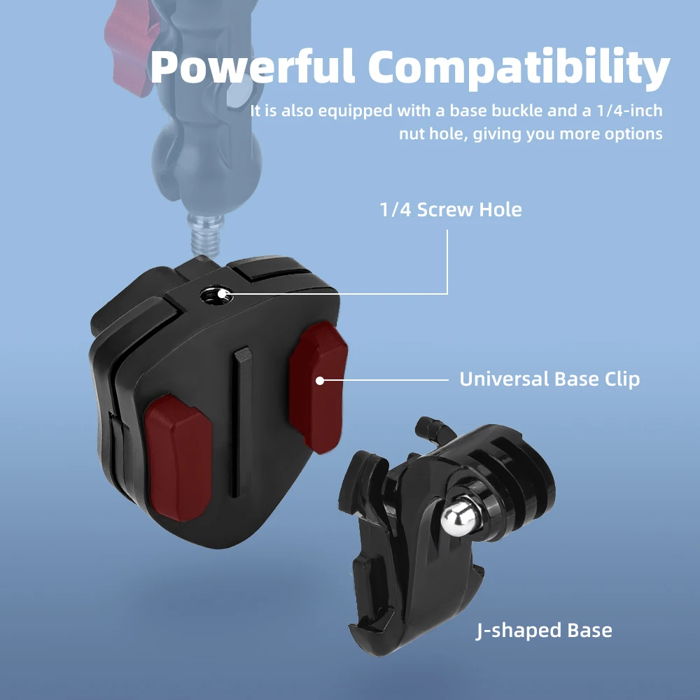 Зажим для лобового стекла мотоцикла Flymile DJI Action 5 Pro/GoPro 12 11 10/Pocket 3/Insta360 X4 X3 кронштейн