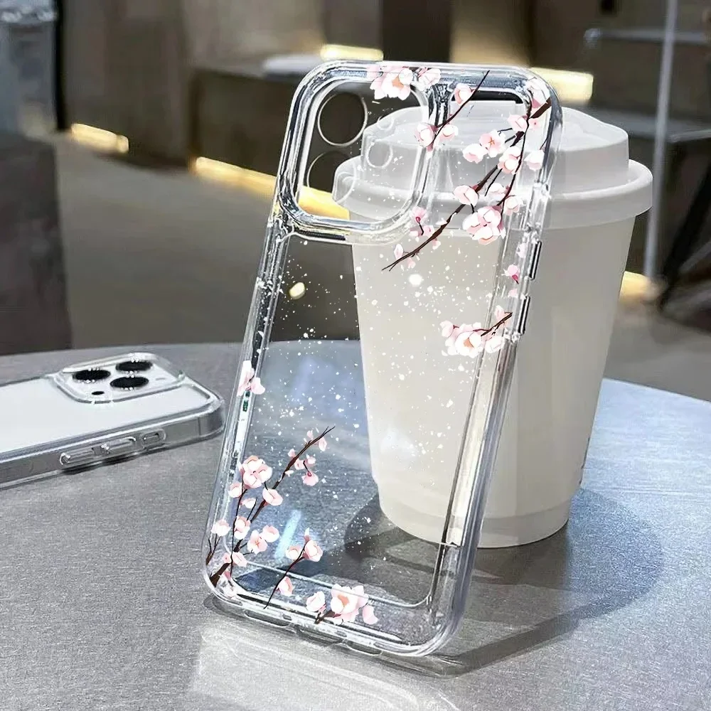 Фото Минималистичный чехол с цветочным узором в виде цветов вишни для OPPO Reno 15 14 13 12 11 Pro 15F 14F 13F 12F 11F 7 5 6 Lite 4G 5G A6 A5 A3 Pro A5X A6X №1