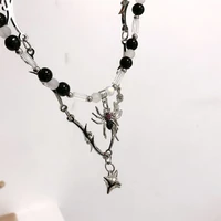 vintage goth vintage women round bead thorns pendant clavicle necklace jewelry gift spider pendant