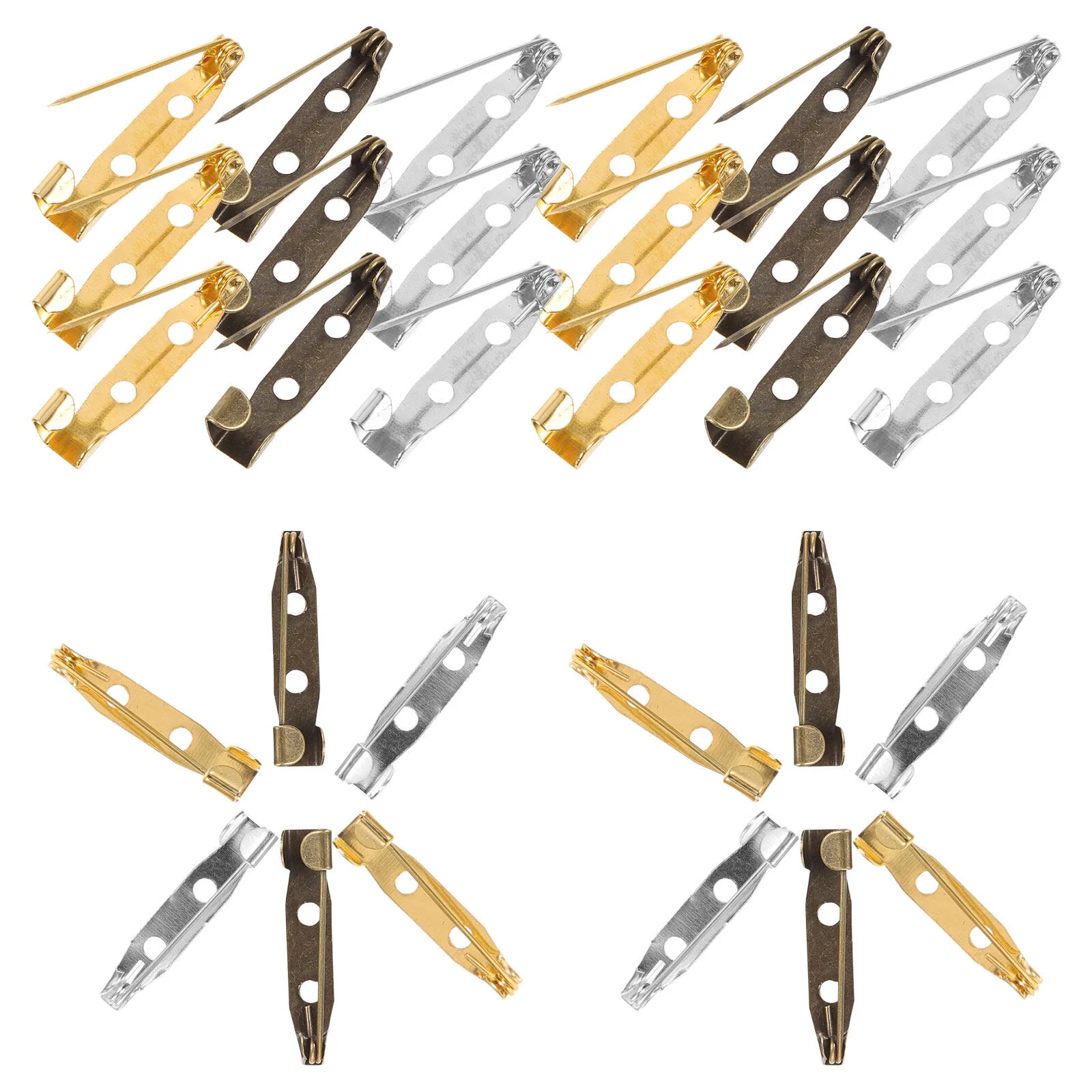 

150 Pcs Diy Crafts Glue Brooch Base Copper Bar Buckle 2.5x0.5cm Metal Making Brooches Accessories