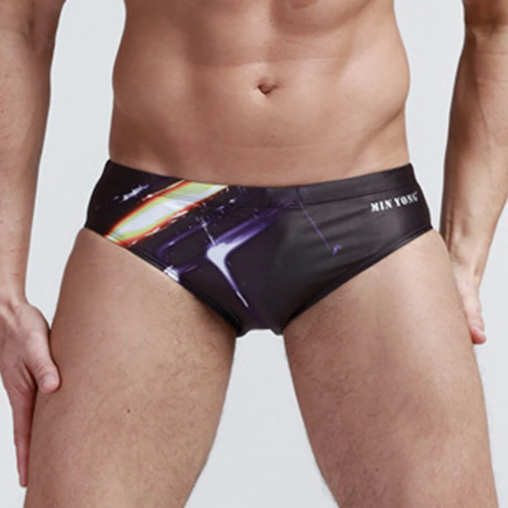 

2022 Fashion Summer Men Elastic Pouch Print Briefs Swimming Pants Swim Trunks Swimsuit New Breathable Soft Sports Lingerie