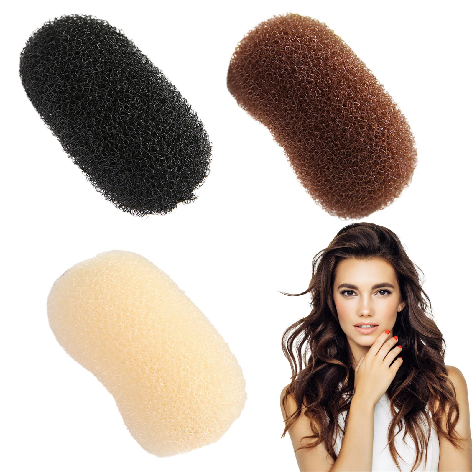 

Hair Base Bump Up Sponge Hair Volume Increase Puff Magic Hair Bun Maker Great Hair Tools Easy to Use Hair Beauty Styling Pad for