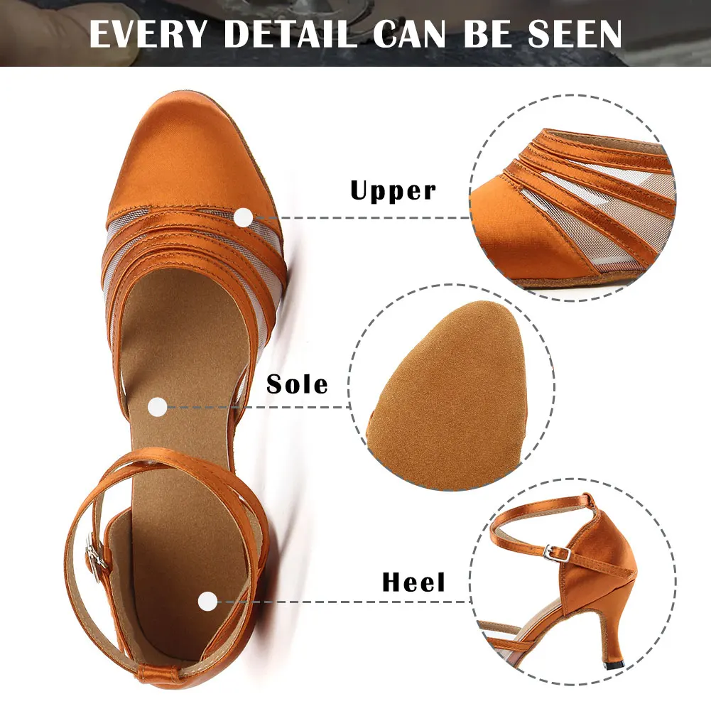 SWDZM New Arrival Women's Ballroom Party Modern Dance Shoes Waltz Tango Latin Dancing High Heels Indoor Closed Toe Salsa Shoes