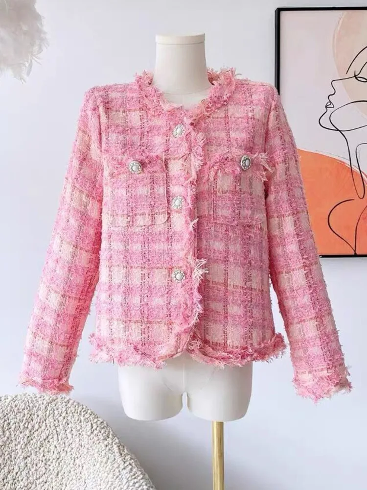 

Autumn Winter New French Fashion Sweet Tweed Jacket For Women Luxury Woolen Short Coats Outwear Casacos Jaqueta Chaqueta Mujer