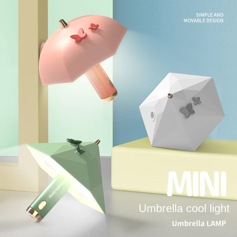 

LED Diamond Umbrella Cool Light, USB Infinite Dimming Desk Magnetic Reading Eye Protection, Bedroom Decoration