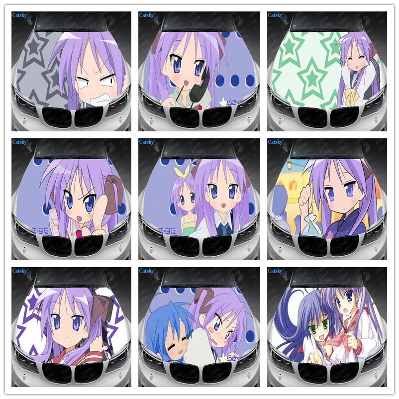 

Kagami Hiiragi (Lucky Star) Anime Car Hood Vinyl Stickers Wrap Vinyl Film Engine Cover Decals Sticker Car Auto Accessories