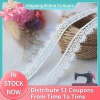 diy apparel sewing garment home textile decor black white embroidered 5 yards 1 5cm lace fabric dress applique trim wholesale