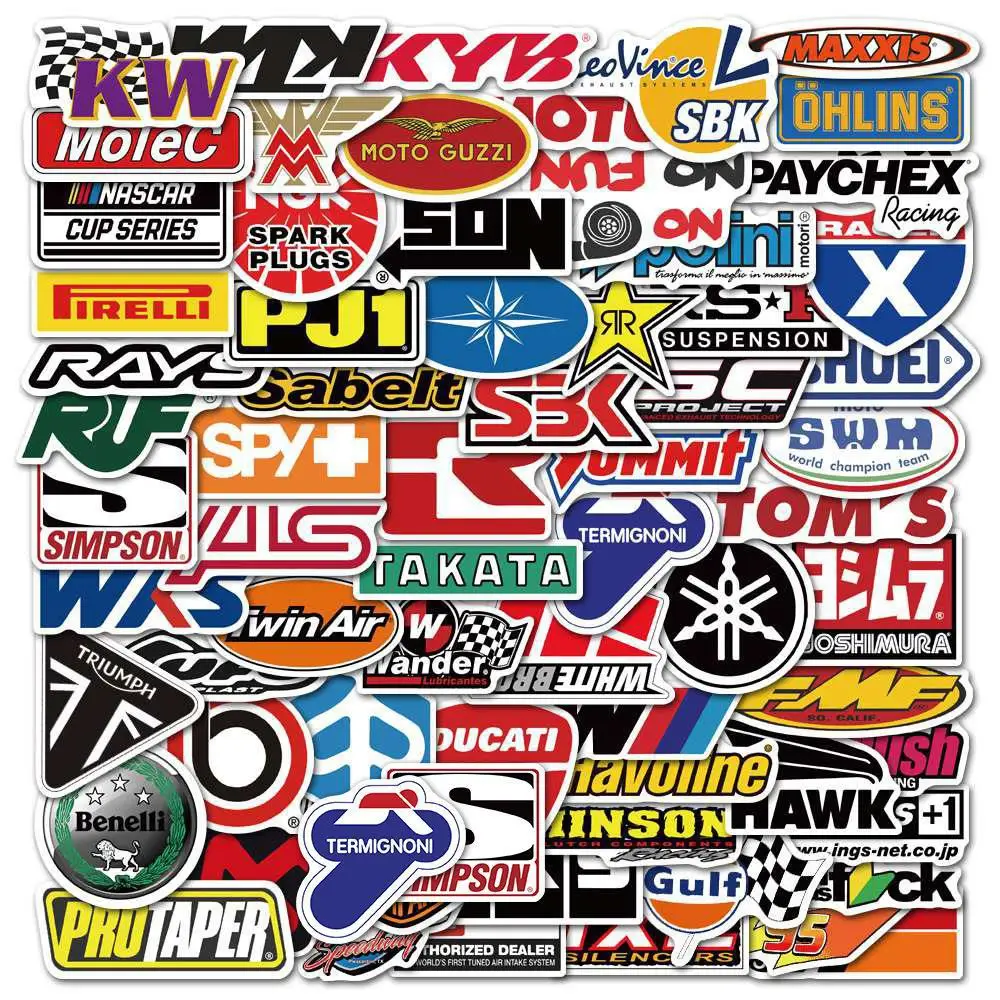 

10/30/50/100PCS Racing Logo Graffiti Stickers Laptop Fridge Phone Skateboard Computer Car Waterproof DIY Sticker Decals Kids Toy